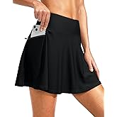 Kayrth Women's High Waisted Swim Skirt with Zipper Pockets Tummy Control Bathing Suit Swimsuit Tankini Bottoms