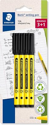 STAEDTLER Noris Handwriting Pen Black Pack of 4 0.6 mm 307-9 BK4