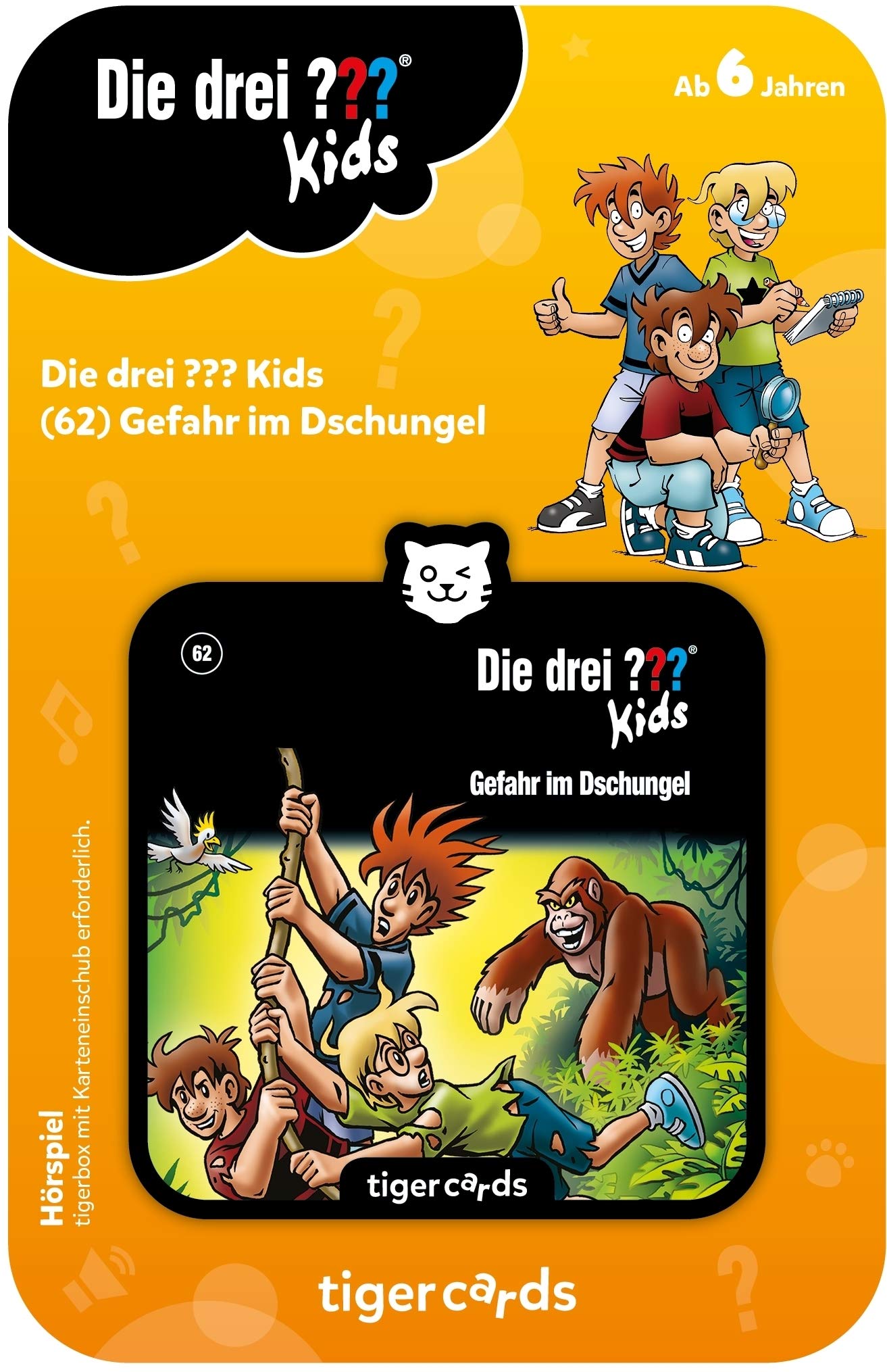 tigermedia tigercard Die drei ??? Kids Follow 62 Danger in Jungle Detective Puzzle Stories Tiger Box Audio Player Children Audio Play Audio Book Music