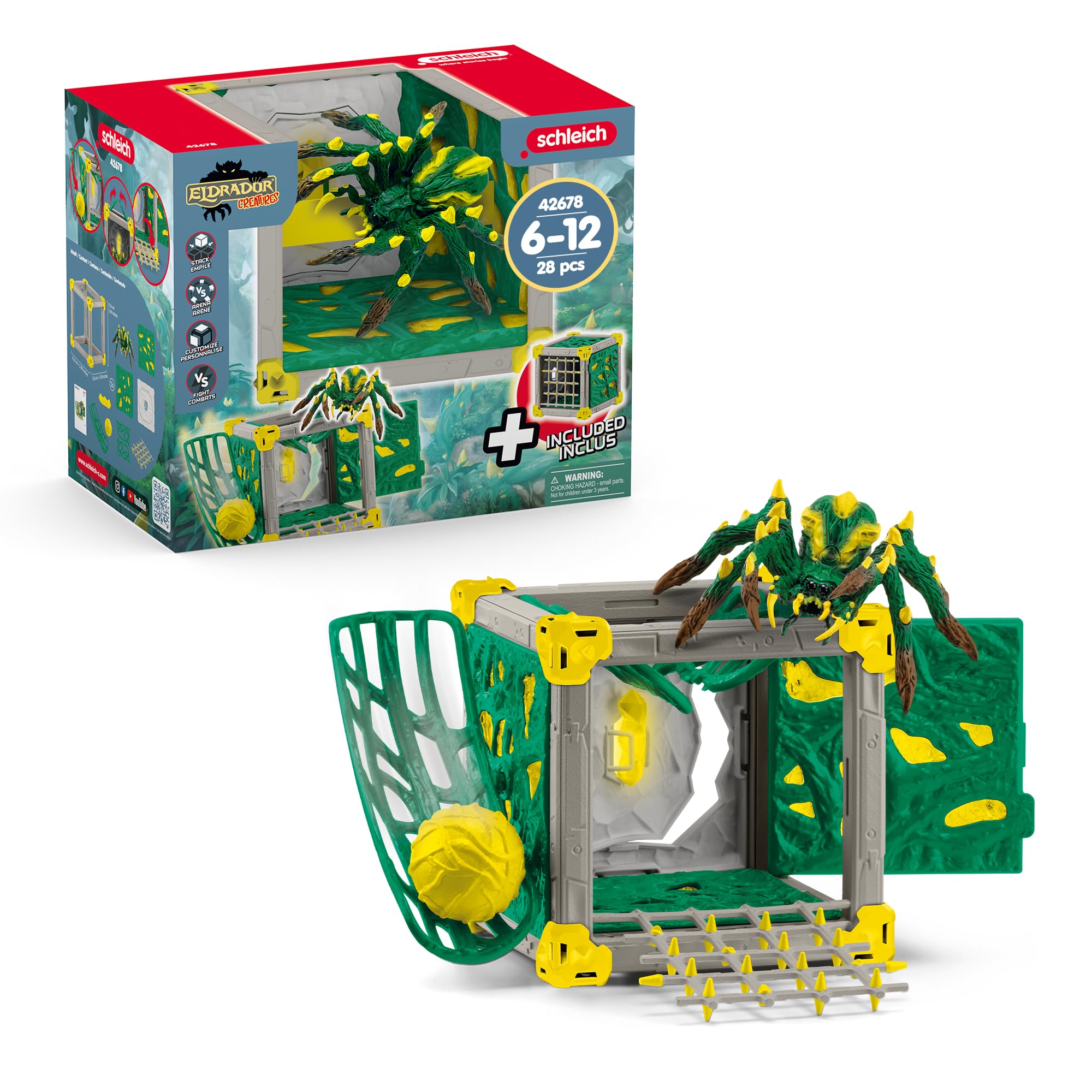 SCHLEICH 42678 BattleCave Jungle Tarantula, from 7 years, ELDRADOR CREATURES - Playset, 28 pieces