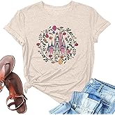 Magical Castle Shirts Women Magic Kingdom T Shirt Castle Flower Graphic Short Sleeve Tops Holiday Tee