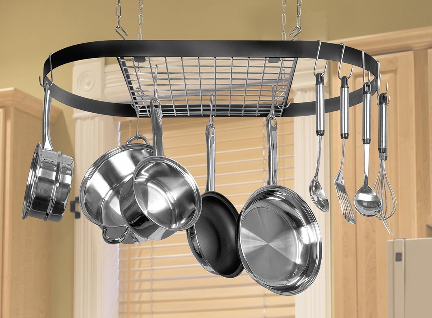Kinetic Pot, Black with Silver Rack: Kitchen Pot Racks: Kitchen & Dining