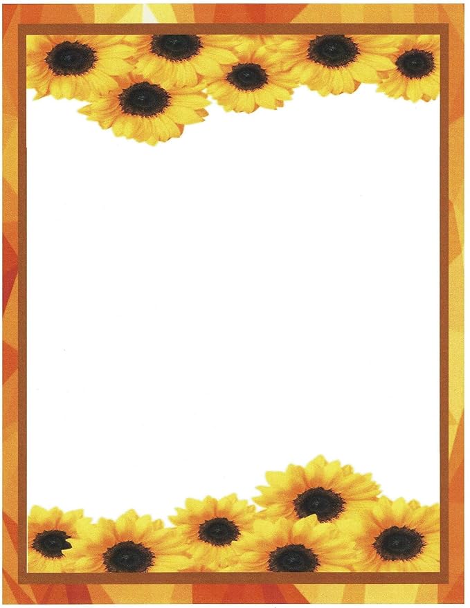 Sunflower Clusters Stationery Printer Paper 26 Sheets Baby