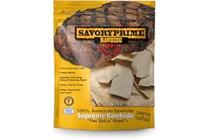 Savory Prime 459 Rawhide Chips Natural 2"x6" Bag Dog Treats, 1lb