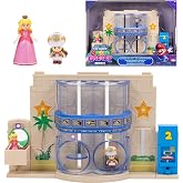 The Super Mario Galaxy Movie &ndash; Gateway Galaxy Diorama Playset with 1.5 Inch Princes Peach and Exclusive Captain Toad Mini Action Figures, Spring Star Launcher Feature