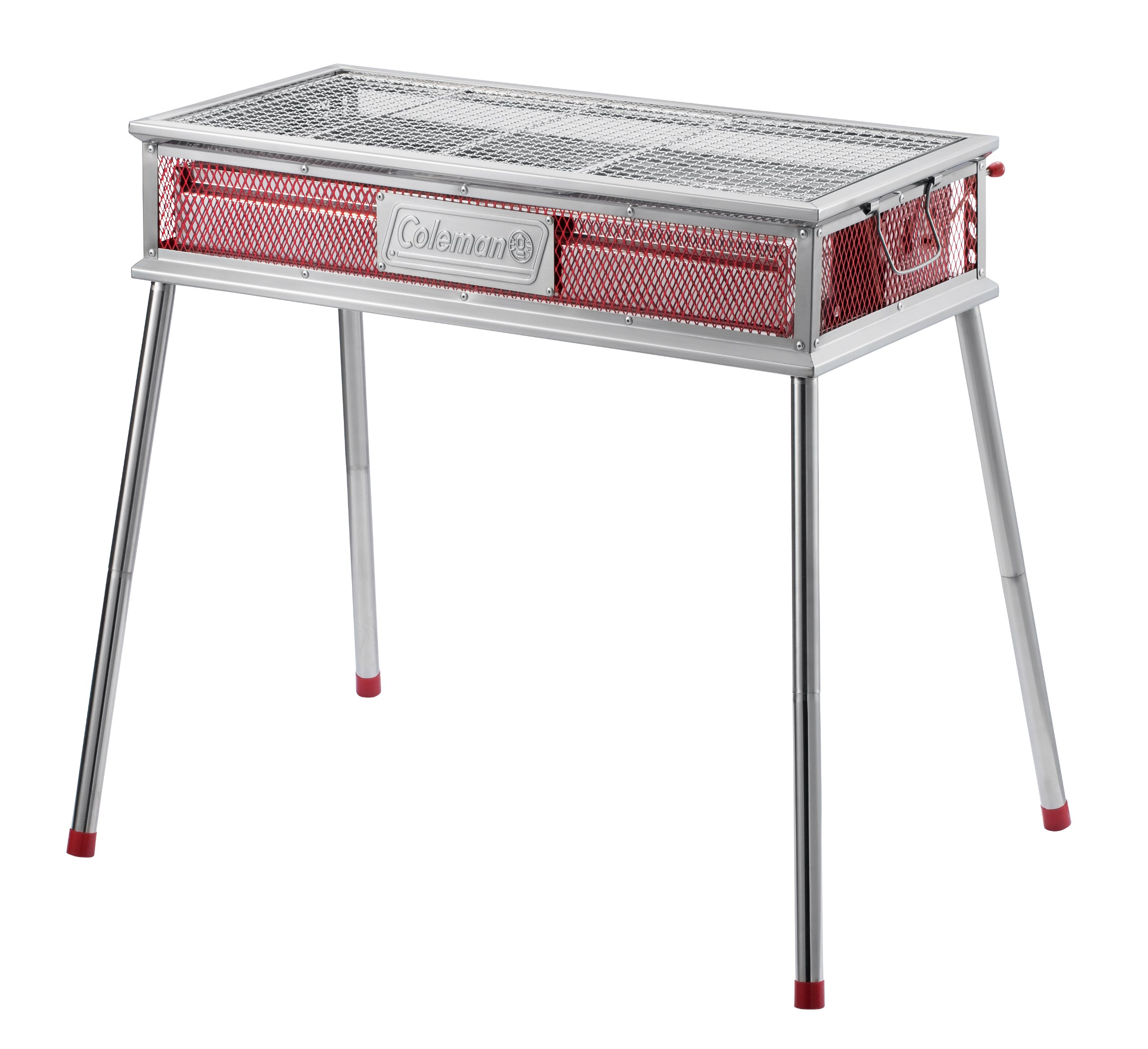 Coleman(コールマン) クールスパイダープロ/L レッド 2000010394 　グリル コンロ 炭 焚き火 鉄板 焼網 簡単設営 火力調節 キャンプ アウトドア ステンレス製 焼き網高さ調節 炭の継ぎ足し簡単BBQ バーベキュー グリル商品画像