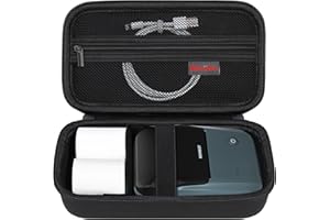 Elonbo Carrying Case for NIIMBOT B1 Label Maker Machine, Portable Mini Wireless Bluetooth Label Printer Travel Bag, Small Handheld Labeler Storage Holder, Mesh Pocket Fits Label Paper, Black