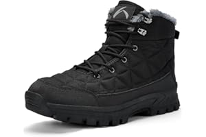 UPSOLO Men's Snow Winter Boots Lightweight Waterproof Fur Lined Anti-slip Cold Weather Shoes