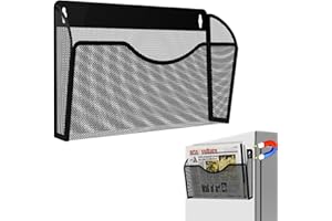 LQPAFZ 1-Tier Magnetic File Holder for File Cabinets, Folder Holder Organizer- No Drilling Paper Document Holder, Large Capacity Office Hanging Magazine Rack for Refrigerator, Whiteboard, Office, Kitchen