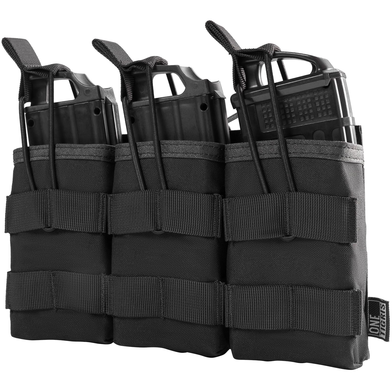 OneTigris Open-Top Triple Mag Pouch DD07 for M4 M14 M16 AK47 AK74 G36 Magazines(Black)