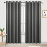 DWCN Blackout Curtains 66 x 90 Inches Thermal Insulated Eyelet 2 Panels Dark