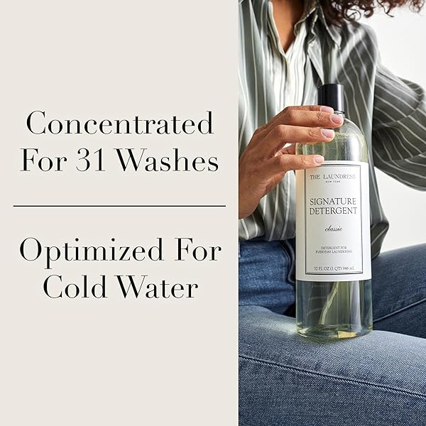 THE LAUNDRESS LUXURY LAUNDRY DETERGENT, 31 LOADS, SCENTED SIGNATURE CLASSIC FRAGRANCE, CONCENTRATED TRIPLE ENZYME DEEP CLEANING AND TARGETED STAIN REMOVER, 96% USDA BIOBASED PRODUCT
