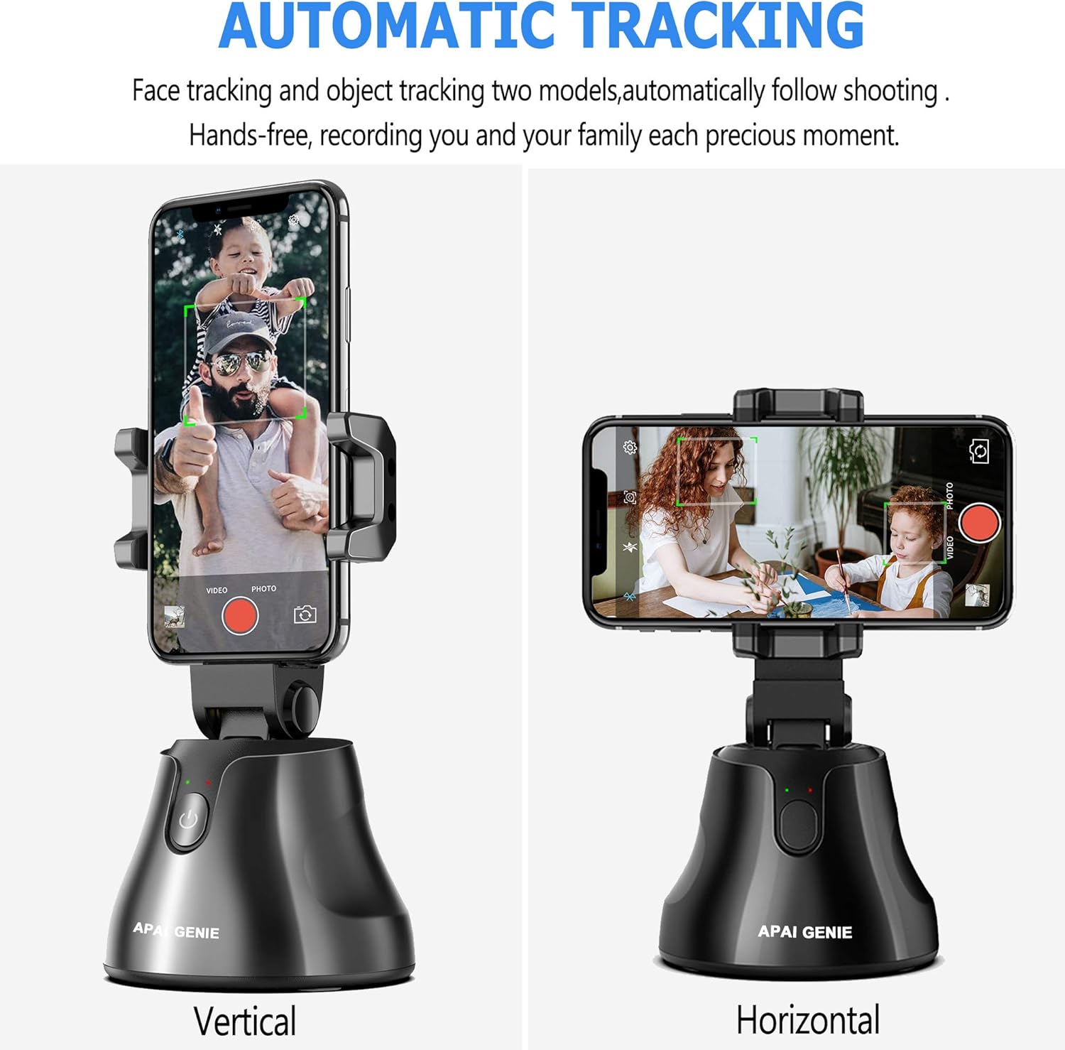 Portable All-in-one Smart Selfie Stick, 360° Rotates Auto Face & Object Tracking Vlog Shooting Smartphone Mount Holder: Camera & Photo