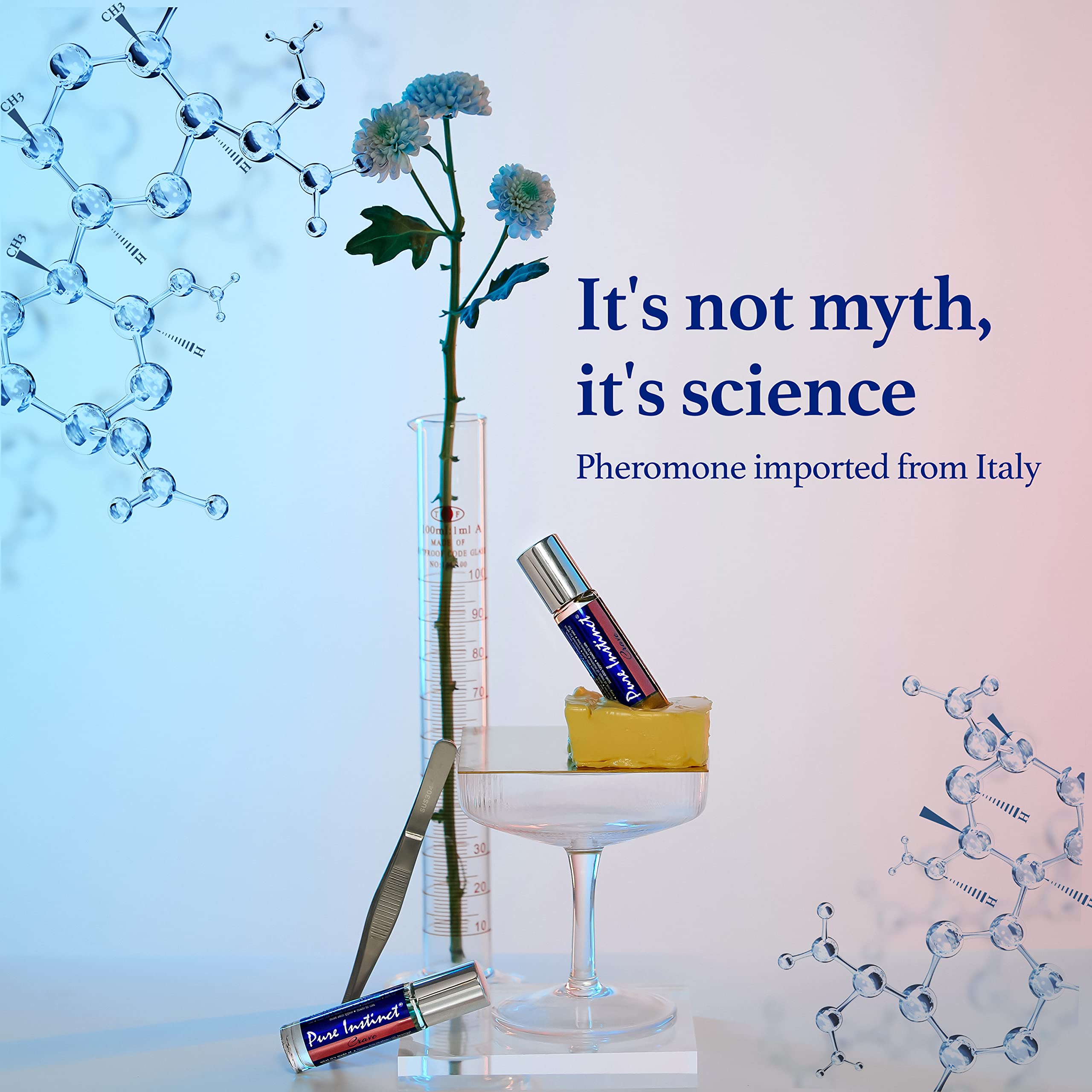 Pure Instinct Roll-On - The Original Pheromone Infused Essential Oil Perfume Cologne - TSA Ready (Crave - Women)