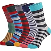 DRASEX Men's Dress Socks Funky Colorful Pattern Cotton Novelty Casual Crew Socks