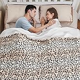 Heated Blanket Electric Blanket Full Size 84"x72" Fast Heating Electric Blanket with 12 Hours Auto-Off and 6 Heating Settings Overheat Protection Cozy Soft Faux Fur Heated Throw Blanket ETL, Leopard
