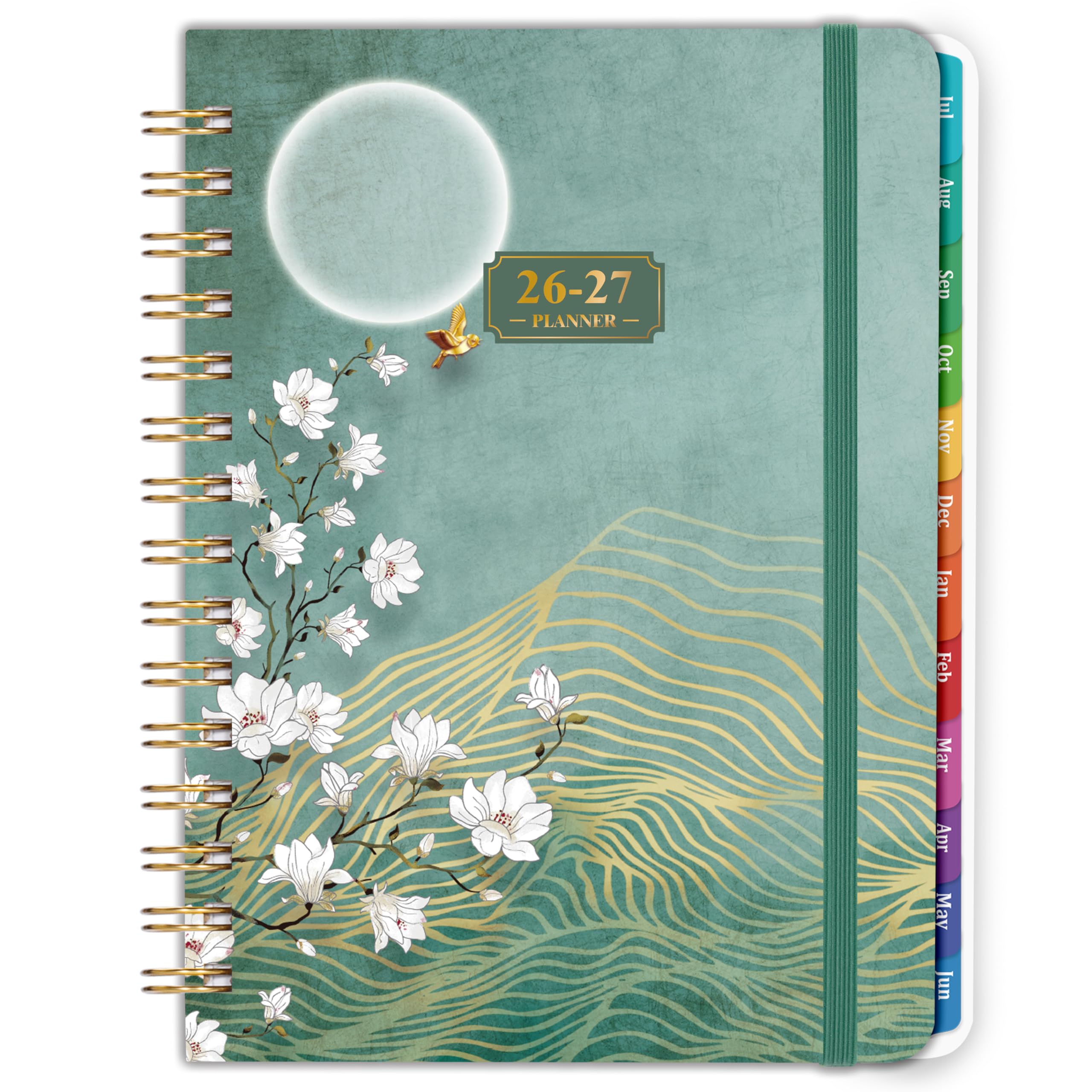 Photo 1 of Planner 2026-2027 - JUL 2026 - JUN 2027, Academic Planner 2026-2027, Weekly and Monthly, Calendar 26-27 with Premium Paper, Twin-wire Binding - Hardcover (6.4" x 8.5", Green, Back Pocket)