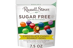 Russell Stover Sugar Free Chocolate Candy Coated Peanut Gems, 7.5 Ounce Bag
