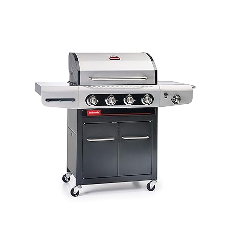 Gasgrill-wagen mit Deckel und Grill-thermometer leistugsstark 14 kW