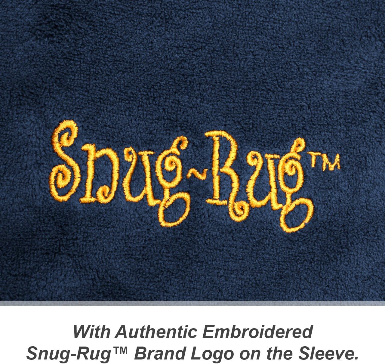 Snug Rug DELUXE Blanket With Sleeves Sleeved Blankets Luxury Cosy Super Soft Coral Fleece Fabric Long Oversized with Pouch Pocket Adults Size (Navy Blue) - Image 5