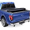 KUIPERAUTO Quad 4-Fold 6.5 FT Soft Folding Truck Bed Tonneau Cover Compatible with 2015-2025 Ford F150 F-150 Bed Fourth Fold Styleside Truck Bed Cover Navy Blue Design