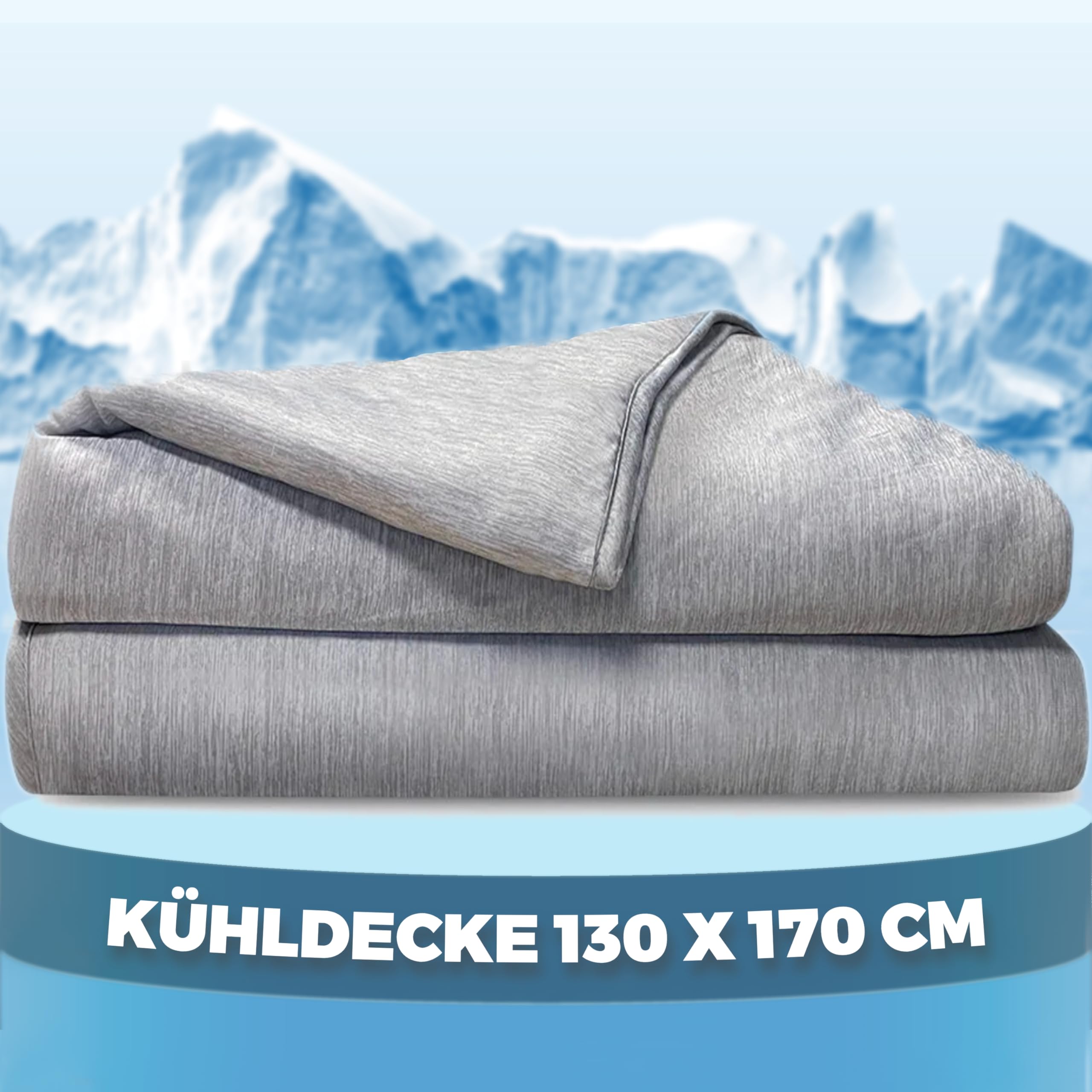 Pasper Cooling Blanket 130 x 170 cm Single Summer Blanket Self-Cooling Q-max > 0.43 Cuddly Grey Thin Blanket for All Ages