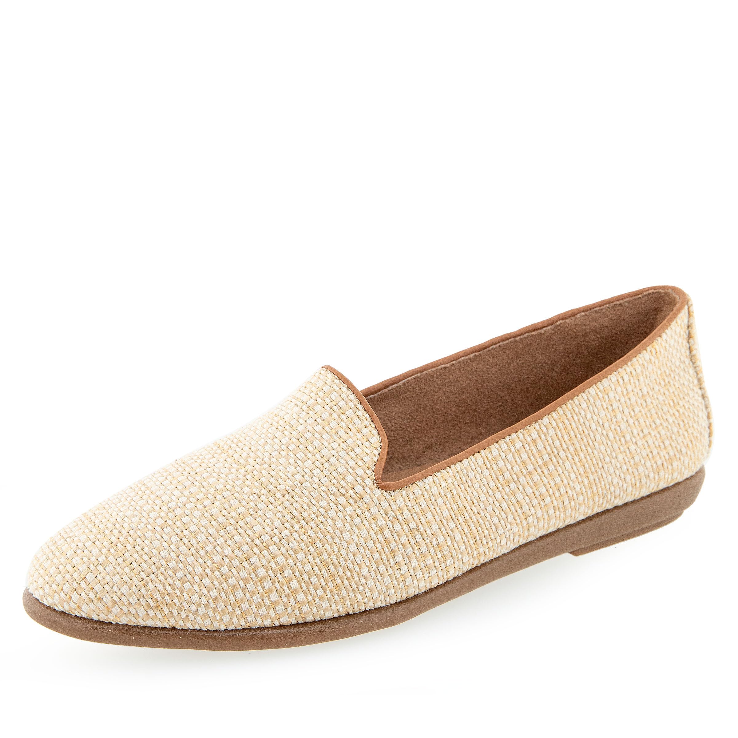 Aerosoles Women’s Betunia Loafer Flat, Natural Raffia, 6.5