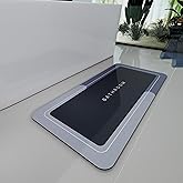 Deparnit Bath Mat Rugs Non Slip Quick Dry Super Absorbent Rubber Bath Mats Fit Under Door, Bathroom Rugs Shower Mat for Bathroom, Bathtub, Shower and Sink (Rectangle Blue, 17"x35")