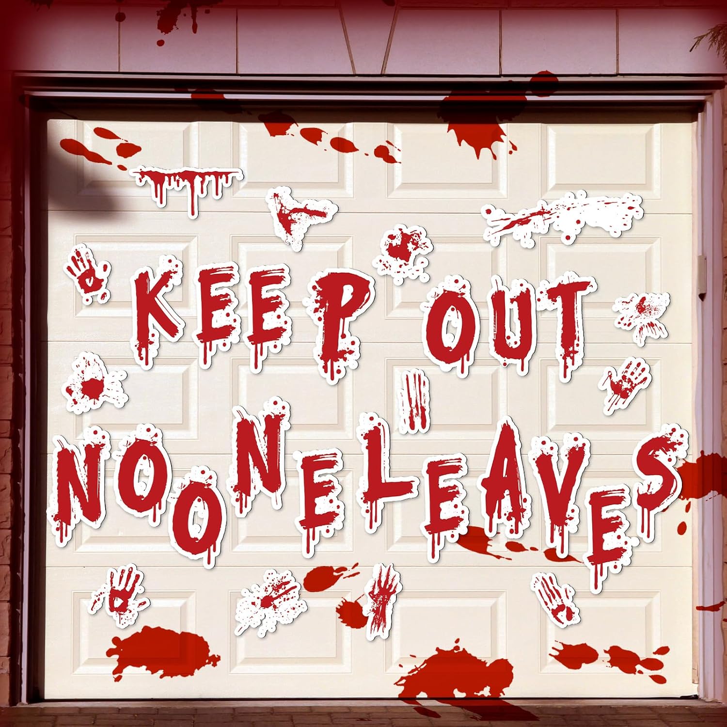 Garage Door Decorations - Kanayu 31 Pieces Halloween Garage Door Decorations Magnetic Halloween Garage Door Magnets Decoration Halloween Full Car Magnets with Red Palms for Halloween Party Supplies Home Decorations