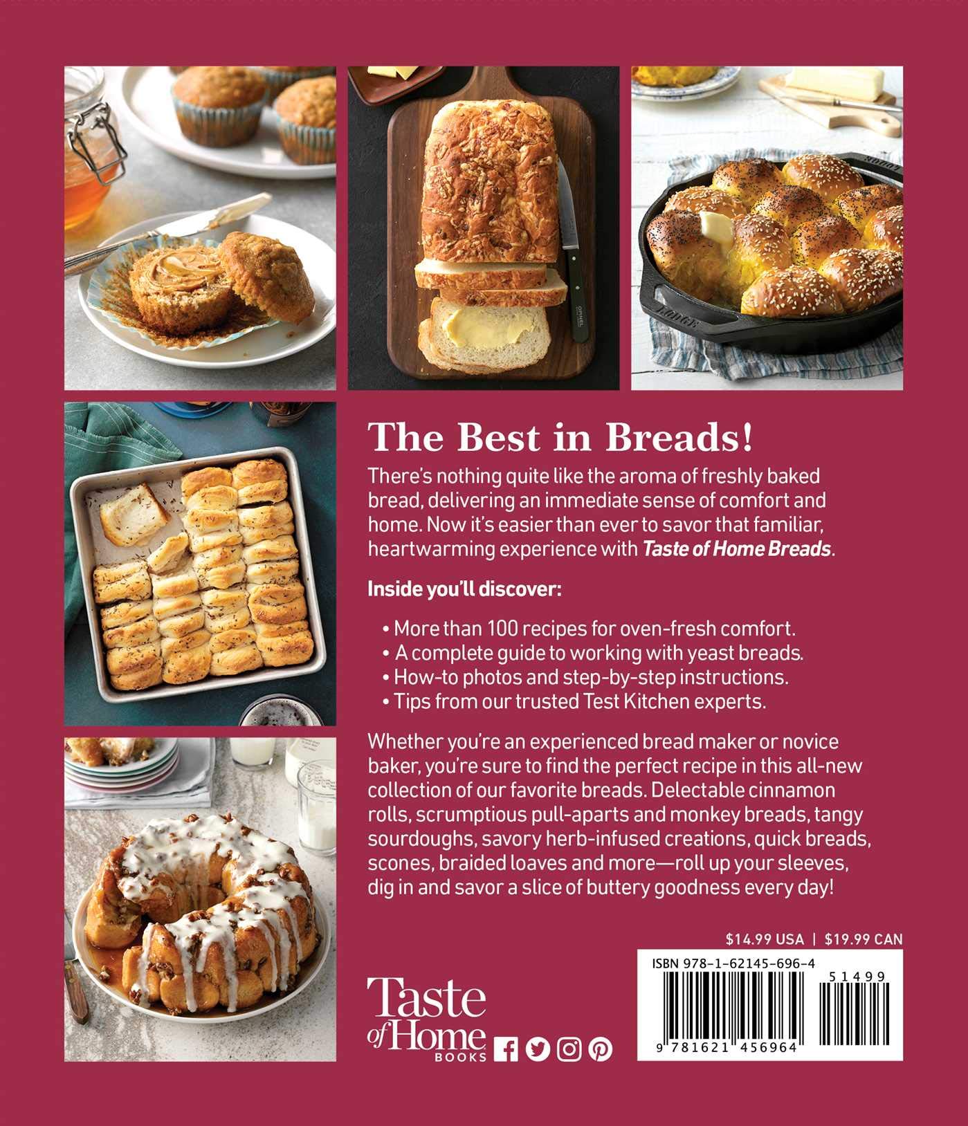 Taste of Home Breads: 100 Recipes for Oven-Fresh Loaves, Rolls, Biscuits, and More - Spiral-Bound, Baking for All Skill Levels (Taste of Home Baking)