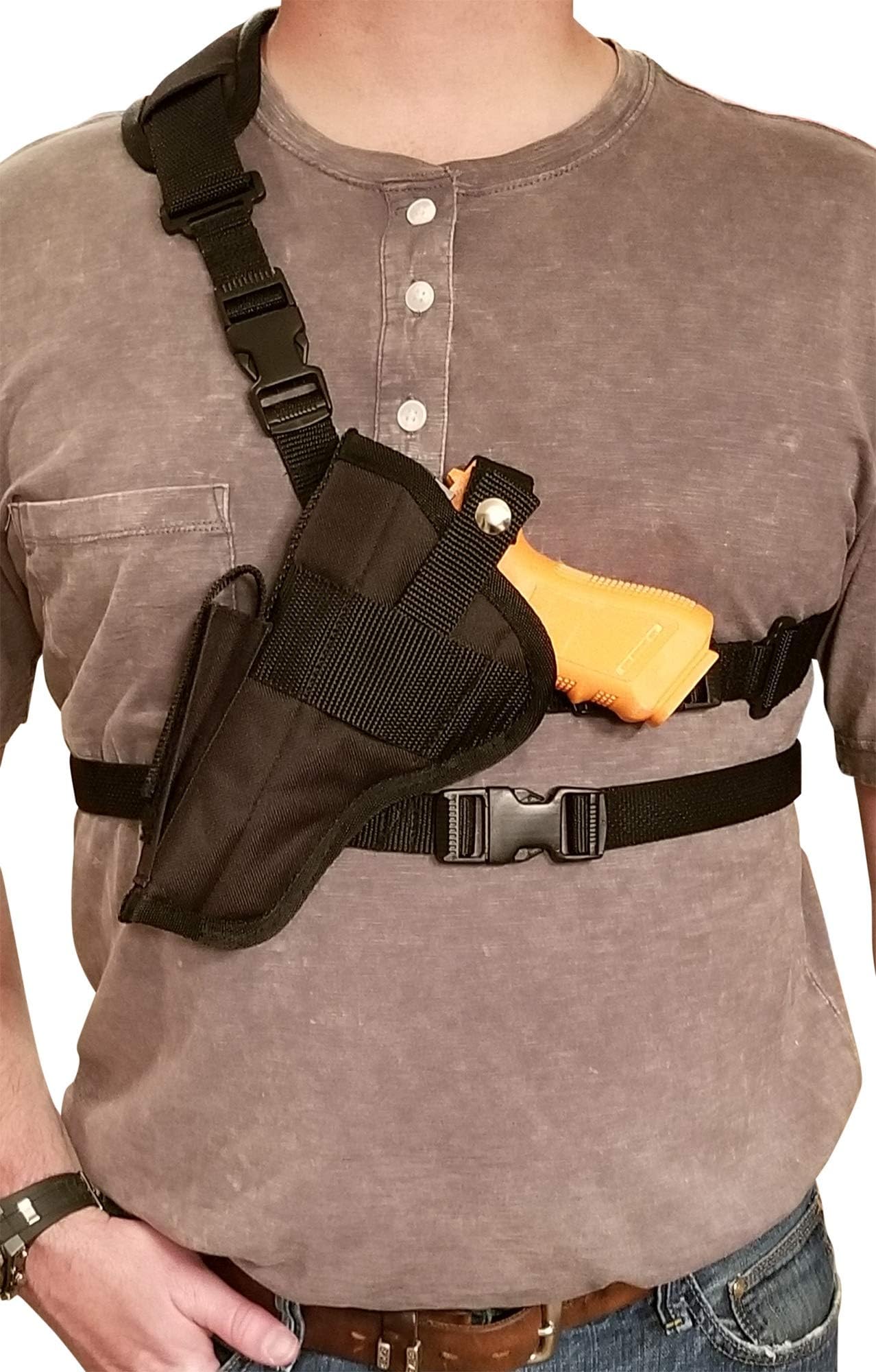 Silverhorse Holsters Chest/Shoulder Gun Holster | Fits Glock 40 MOS and Other Similar Sized Guns with a Mini Optic and 5.5" - 6" Barrel