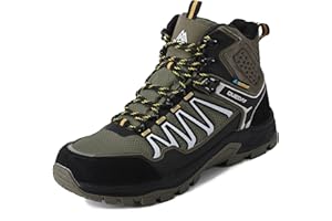 Queday Men's Hiking Boots Waterproof Outdoor Lightweight Trekking Shoes Ankle High Boots