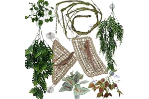 Bearded Dragon Accessories,Leopard Crested Gecko Tank Accessories,Repitle Terrarium Plants Vines Climbing Branch Background D