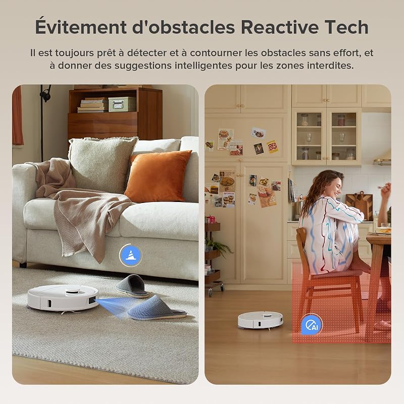 QV 35A Set Aspirateur Robot Laveur, 8000Pa, Anti-enchevêtrement