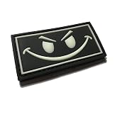 The 2x1" Angry Small Face - Glow in The Dark - PVC Morale Patch (Hook/Loop Back)