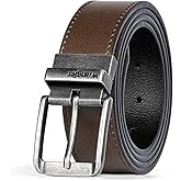 Wrangler Mens Reversible Leather Belt, Brown Black Casual Waist Belt, One Size, Cut For Fit