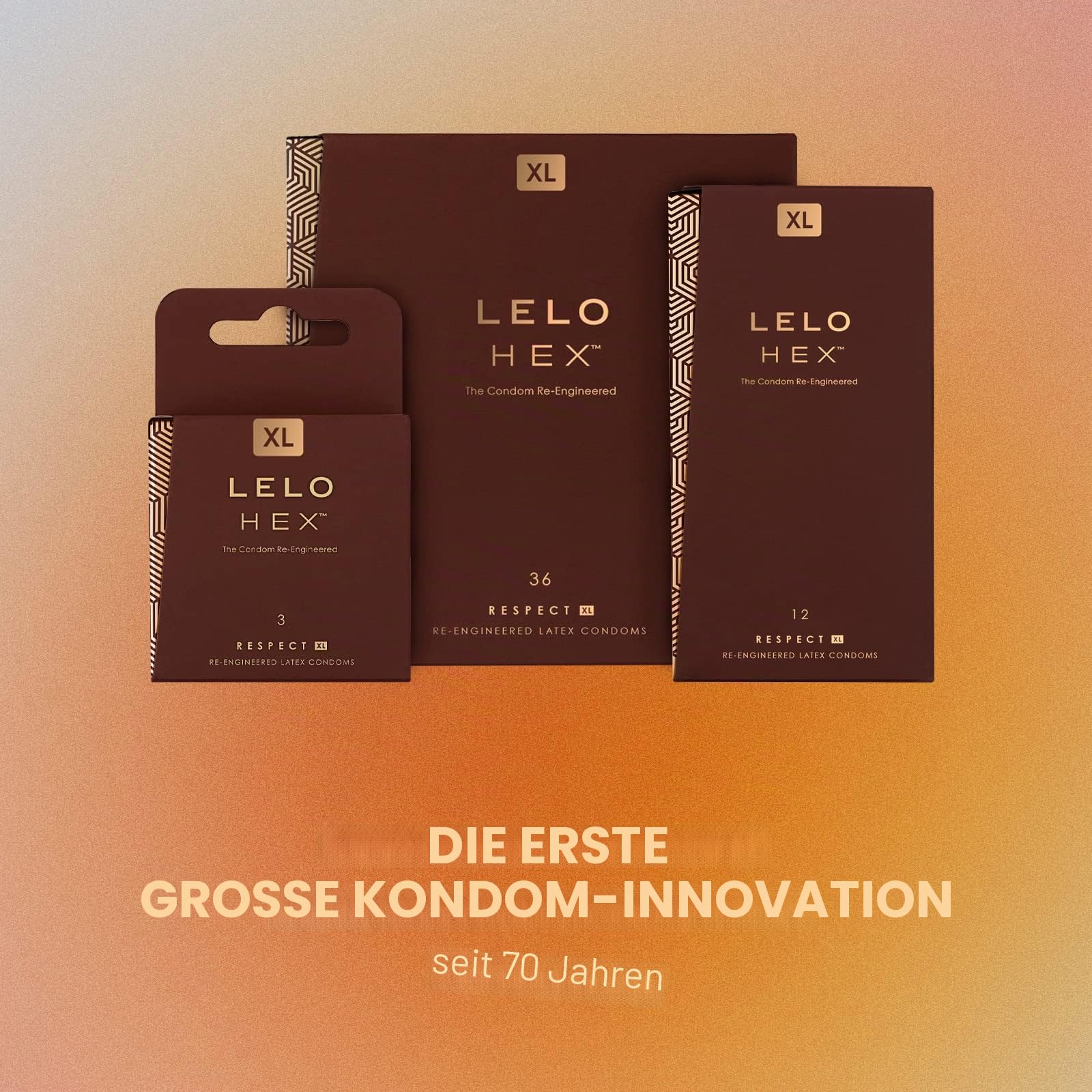 LELO HEX Respect XL, Extra Große Kondome mit Größerer Stärke, dünnes aber starkes Latexkondom, 58 mm im Durchmesser (36-Packung) 5