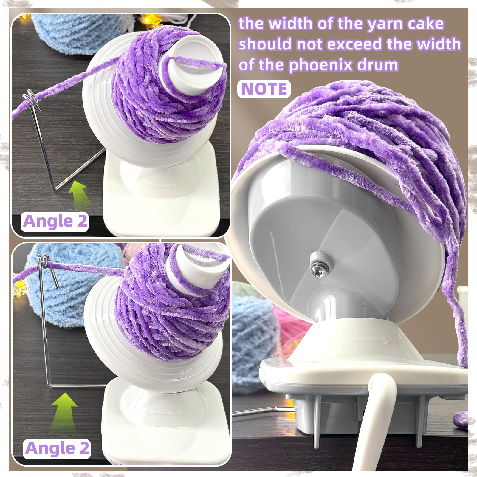 CESUSME Yarn Ball Winder, Yarn Wool String Ball Cake Winder, Hand Operated Winding Wool Winder Machine, Ball Winder for Yarn Tabletop Clamp, Yarn Cake Winder