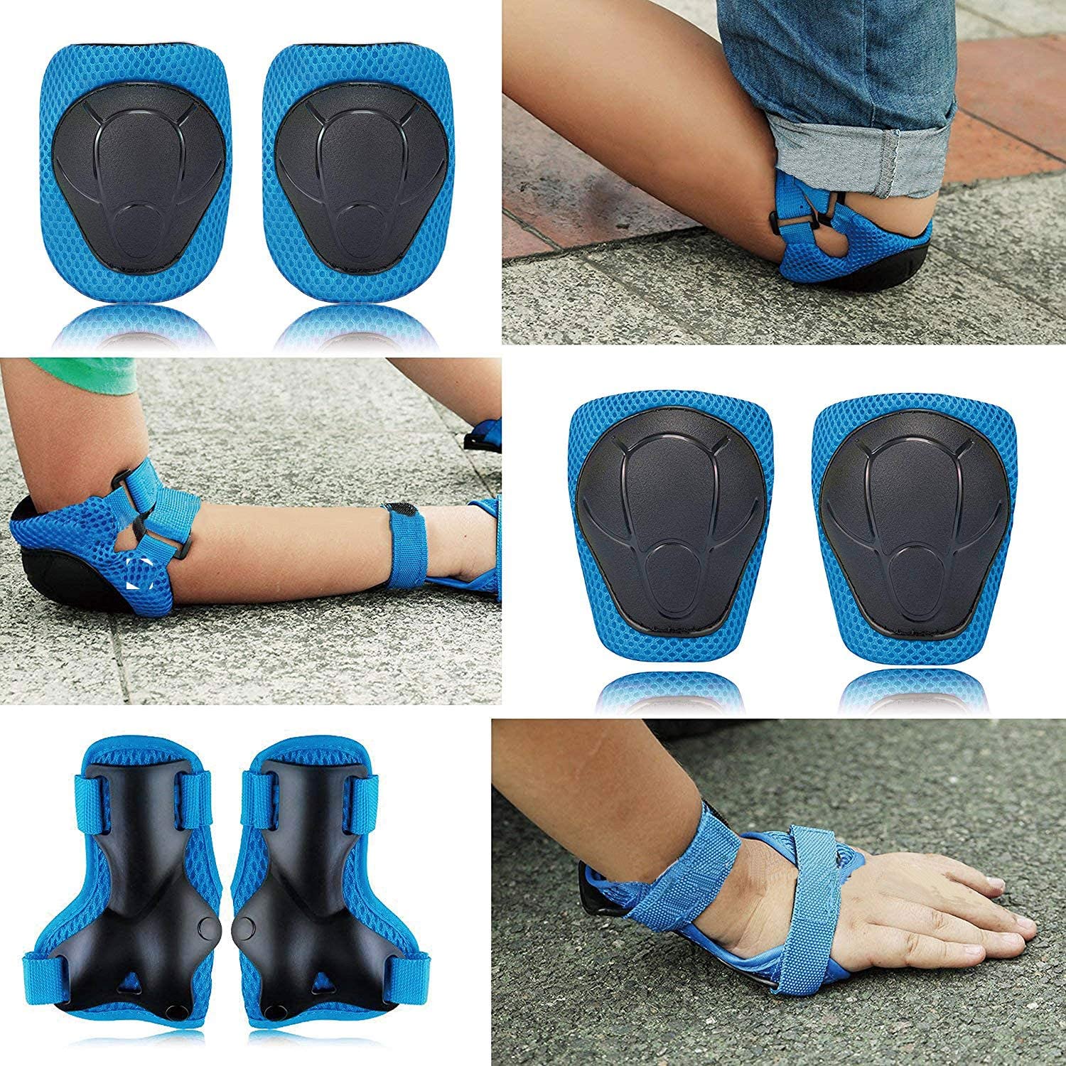 Knee Pads for Kids Knee Pads and Elbow Pads Toddler Protective Gear Set Kids Elbow Pads and Knee Pads for Girls Boys with Wrist Guards 3 in 1 for Skating Cycling Bike Rollerblading Scooter