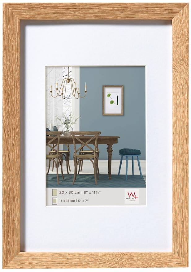 Walther Design Fiorito Holzrahmen Bilderrahmen, Holz, Eiche Hell, 30 x 40 cm