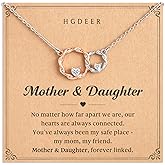 𝐌𝐨𝐭𝐡𝐞𝐫 𝐃𝐚𝐮𝐠𝐡𝐭𝐞𝐫 𝐍𝐞𝐜𝐤𝐥𝐚𝐜𝐞 – 𝐈𝐧𝐭𝐞𝐫𝐥𝐨𝐜𝐤𝐢𝐧𝐠 𝐂𝐢𝐫𝐜𝐥𝐞𝐬 𝐍𝐞𝐜𝐤𝐥𝐚𝐜𝐞 with a Heartfelt Message – A Meaningful Gift for Her Birthday, Christmas, Mothers Day, Valentines Day or Any Special Moment