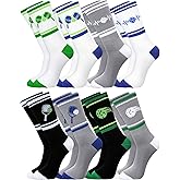 Cuffbow 8 Pairs Dink Ball Pattern Socks Performance Novelty Athletic Socks Sports Gift for Dink Ball Lovers Women Men