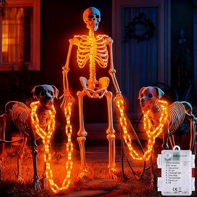 Grinalda de Luzes de Exterior Laranja de Halloween 3M 160 Bateria LED