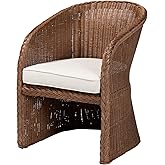 bali & pari Memphis Bohemian Peanut Brown Braided Rattan Arm Chair