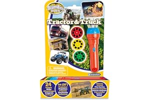 Brainstorm Toys: Tractor & Truck Torch & Projector - 39" Projection, 24 Color Images, Battery Powered, Kids Ages 3+