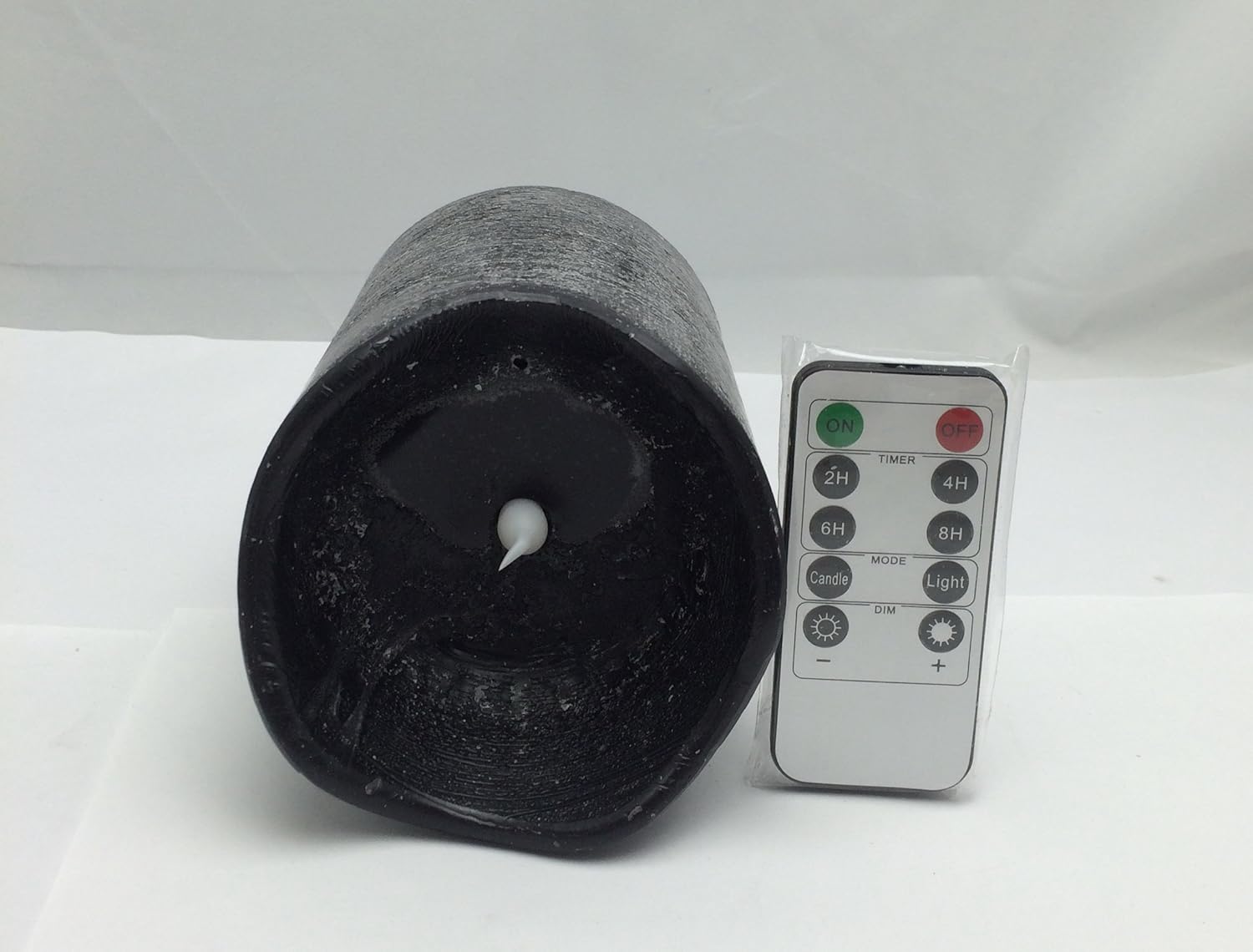 Black Led Candles with Remote and Timer, Large Real Wax Pillar Candles
