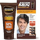 Just for Men Control GX 2-in-1 Shampoo &amp; Conditioner, 6 Fl Oz (1 Pack) | Control GX 2-in-1 cleanses, conditions, and gradually reduces grays. Keratin strengthens and thickens hair.