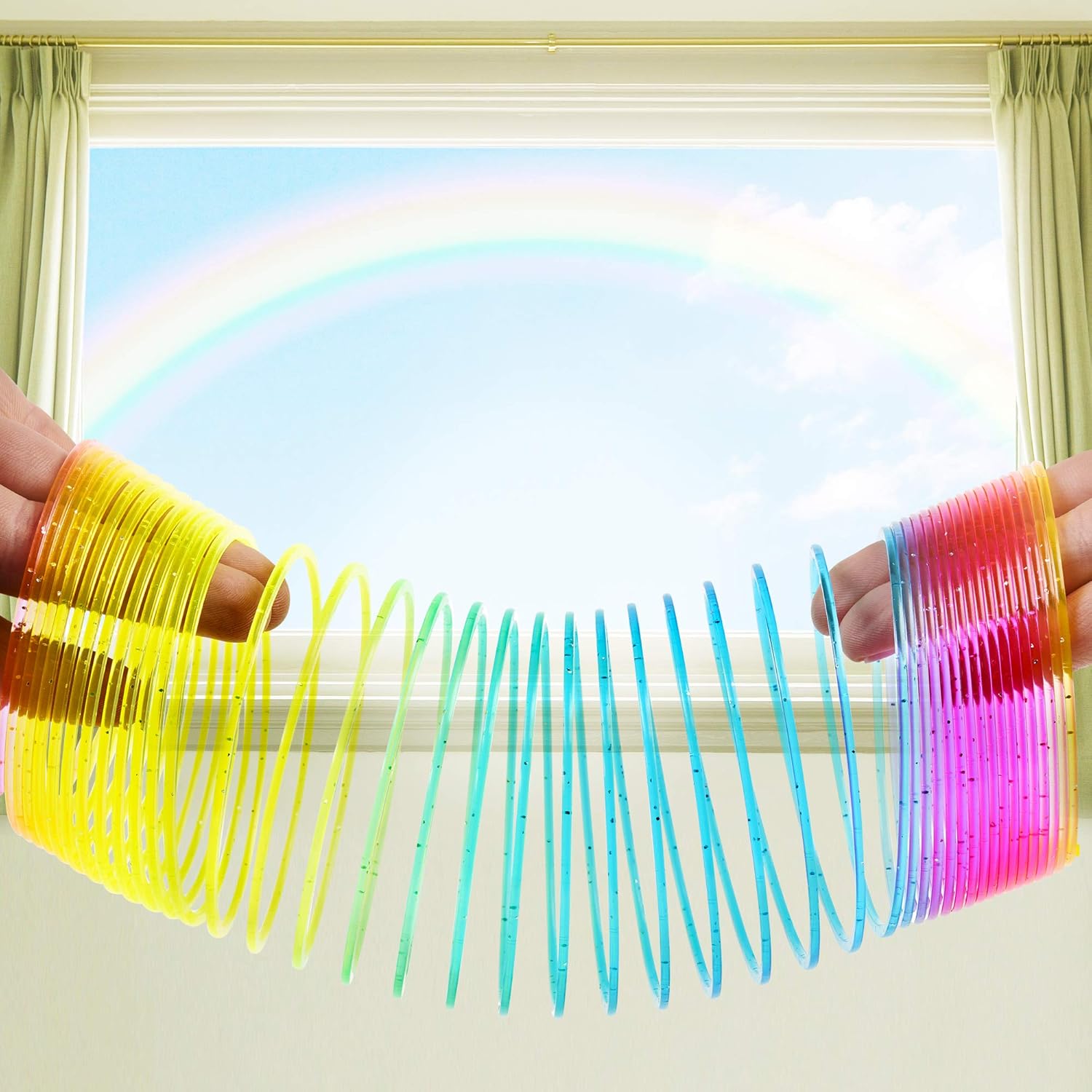 Wind Up Toys The Twiddlers 3pcs Large Slinky Toy Magic Spring Stretchy Toy Rainbow Slinkies Ideal Indoor Toys For Kids For Hours Of Play And Entertainment Toys Games