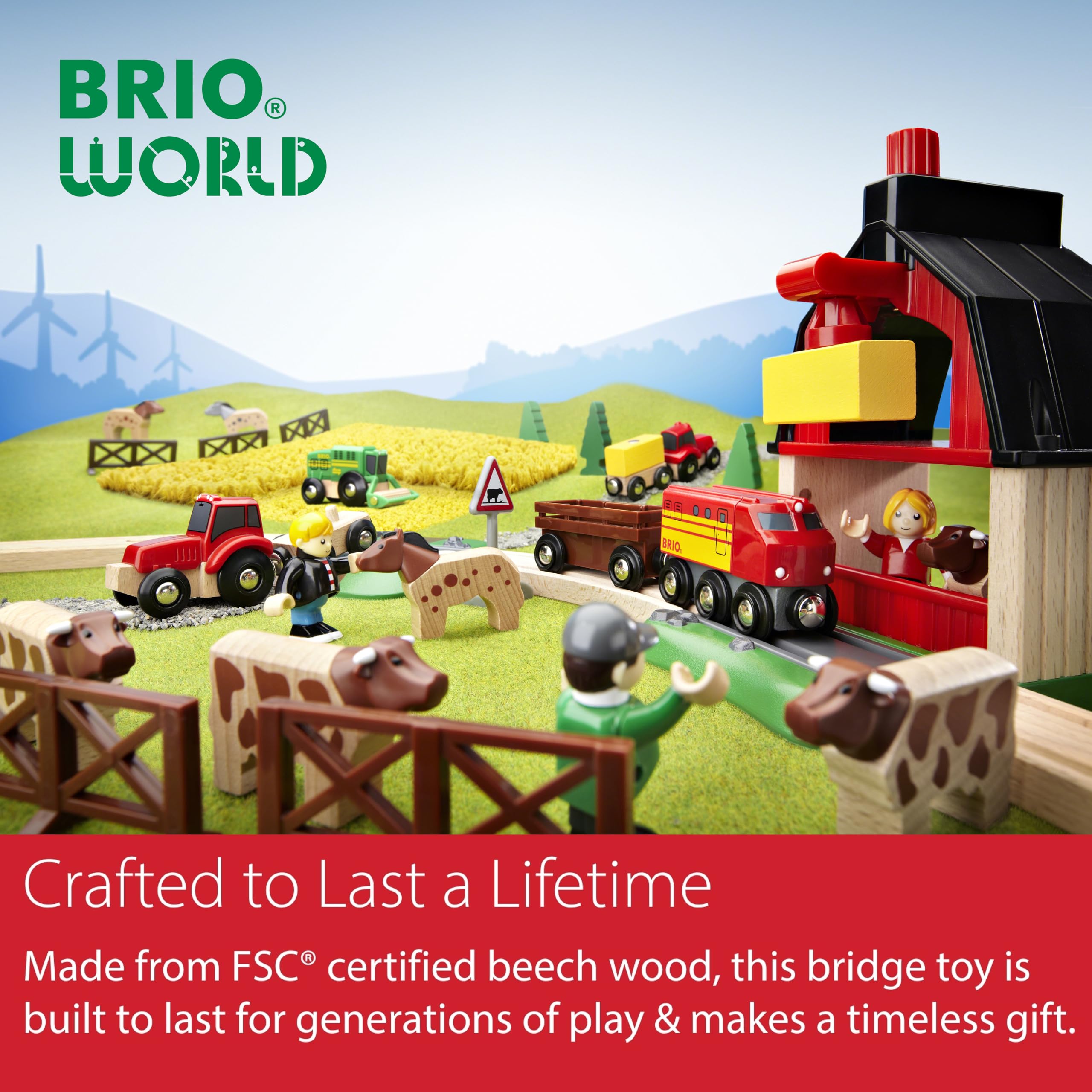 BRIO World Lifting Bridge - Moveable Wooden Train Accessory - FSC-Certified - Compatible with All BRIO Railway Sets - Includes 1 Lift & 2 Tracks - Creative Fun & Development - Kids Ages 3 & Up