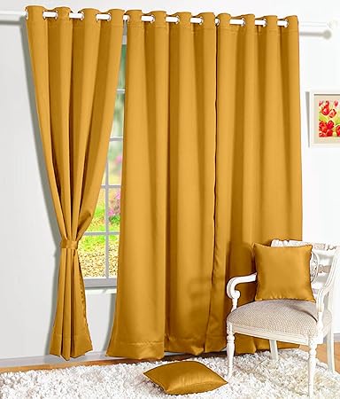 Buy Bedspun Blackout Ring Top Plain 2 Piece Eyelet Silk Window